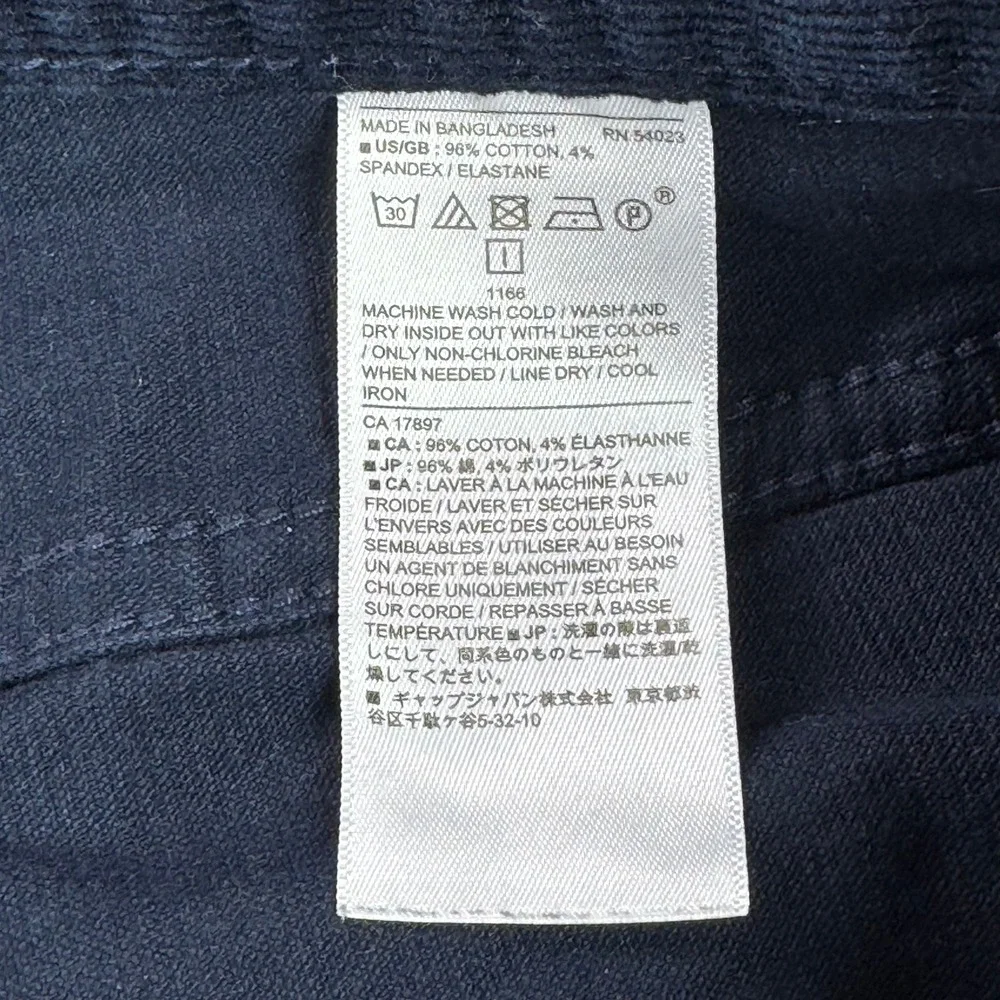 Banana Republic Mens Slim‎ Fit Travel Jean Corduroy Pants Navy Blue 32x30 750853